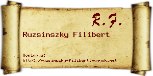 Ruzsinszky Filibert névjegykártya